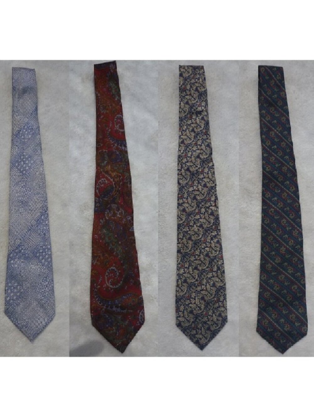 Lot of 4 Vintage Smithsonian Institution 100% Silk Ties Italy USA